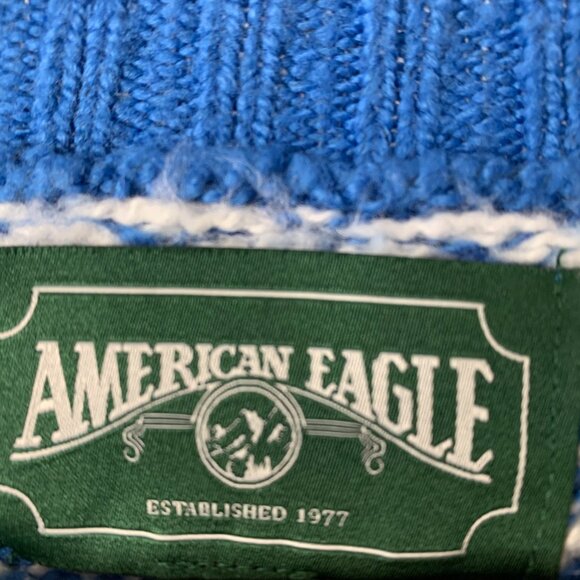 American Eagle Women’s Vintage Blue & White Sweater – XL (Y2K Green Label) - Picture 2 of 13